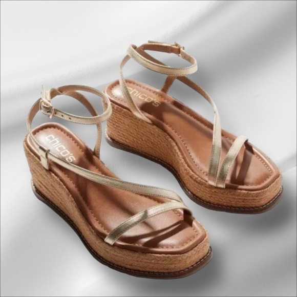Chicos Carlina Wedge Espadrille Sandals Size 8 - Picture 2 of 7